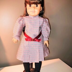 Classic Checkered Doll with Burgundy Belt